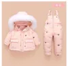Klädsuppsättningar Baby Set Ryska Vinter Toddler Down Jacket Suit Girl Coat Jumpsuits Kids Snowsuit Child Clothes Boys Overaller 1-3