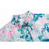 Lato Kobiety Satynowa Bluzka Z Długim Rękawem Kwiatowy Druku Koszule Vintage Causal Ladies Topy Moda Streetwear Blusa de Mujer Ins 210417