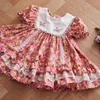 Été bébé filles à manches courtes impression robes enfants enfants fille princesse broderie vêtements fête 210429