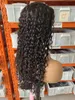 Малайзийская вода волна u Частика для чернокожих женщин 180 24 -дюймовый натуральный цвет человеческие волосы с глистыми париками2060351