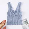 Toppar Blue Lace Backless Crop Top Women Blouses Summer Vintage Wide Strap Woman Fashion Tunics Ladies 210430