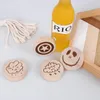 50 pcs de madeira Ima De Geladeira Etiquetas magnéticas Adesivos de geladeira Mensagem personalizada Etiqueta magnética de fenda simples Logotipo da garrafa do logo personalizado