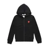 Men s Clothing Comm Des Garcons Play Hooded Hoodies Embroidery Red Heart Lovers Women New Stacking Zipper Sweater White Hip Hop