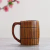Classical Wooden Beer Cup Tea Coffee Water Mugs With handle Heatproof Home Office Bar Party Drinkware Cups sea sending T9I001232
