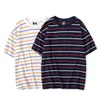 Bolubao Letnie Mężczyźni Krótki Rękaw Koszulki Męska Stripe Lato T Shirt Casual Street Clothing Loose Męskie Tees Topy 210518