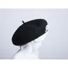 Bérets Dauphin Luxe Femmes Fine Laine Style Britannique Japonais Sauvage Perle Bowknot Noir Artiste Casquette Hiver Peintre Bonnet Chapeaux5538252