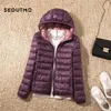 SEDUTMO hiver duvet de canard manteau femmes Ultra léger à capuche vestes deux côtés porter printemps bouffant veste ED602 211018