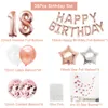 38pcs Number 18 Birthday Balloons 18th Happy Birthday 81th 81 Years Old Party Decoration Rose Gold Pink Silver Boy Girl Supplies 210626