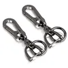 10 pcs saco peças chaveiros metal destacável 360 graus girando cintura pendurado chaveiro pingente de carabiner forte gancho para homens mulheres