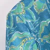Trajes de mujer Blazers Señoras Estampado floral Casual Blazer azul Chaqueta de manga larga Oficina Suelta Moda Viajero