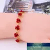 Rosa guldfärg damer armband mode blomma enkelt koreanska armband för kvinnor armband kedja bröllop smycken flicka fest gåvor