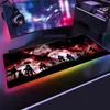 Tapis de souris attaque sur Titan, tapis de clavier de jeu pour ordinateur portable, décoration de joueur, tapis de jeu avec rétro-éclairage Usb, tapis de souris RGB