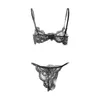 Vrouwen Sexy Nachtkleding Kant Lingerie Low-Taille Slipjes Borduurwerk Bra Thong Transparent Hollow Ondergoed Vrouwelijke Pyjama Pak Q0706