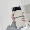 Lüks Bling Kaplama Makyaj Selfie Ayna Kılıfları Air Brow Sert PC Yumuşak TPU Tampon Şok geçirmez koruyucu kapak Samsung Galaxy Z Flip 3 4 5G Flip2 Flip3 Flip4
