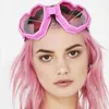 Amerikaanse magazijn hartvormige goggle zonnebril een stuk vrouwen zonnebril oversized gradiënt lens merk designer brillen oculos de sol feminino