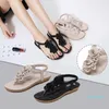 Sandals Fashion Women Flower Leather Flip Flops Flat Summer T-strap Breathable Bohemian Style Beach Shoes Sandalias