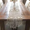 Bohemian bord löpare handgjorda säng tapestry handvävda macrame med tofsar bröllopsfest hem dekoration 210628
