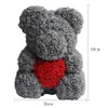 25 cm 40 cm savon mousse Rose ours en peluche Rose fleur artificielle nouvel an cadeaux pour les femmes Valentine039s cadeau Y01065030093