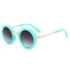 Enfants lunettes de soleil coloré rond en métal cadre lunettes de soleil résistant aux ultraviolets lunettes de soleil plage lunettes enfants accessoires WMQ743