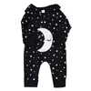 Spring And Autumn Baby Romper Boys Girls Star Long-Sleeved Hooded Pointed Cap Children Jumpsuit 210611
