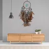 Obiekty dekoracyjne Figurki Dream Catcher Pięć Pierścień Pióro Wisiorek Czeski Styl Wiszące Dziecięce Outdoor Room Mocowanie ściany