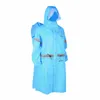 Rainwear Suit With Backpack Rain Cover Outdoor Raincoat One-Piece Hooded Long Sleeve Reflective Portable Zipper Button Cycling Caps & Masks