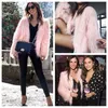 Tataria Women's Furry Faux Fur Coat for Winter Thick Warm Female Long Sleeve Fluffy s Collarless Overcoat 210514