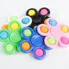 Kolorowe Sensory Decompression Fidgety Toy Simple Dimple Fidget Spinner Push Bubble 5 Strony Palce Gyro ADHD Lęk Ochładzanie stresu Marmowe Party Party Favor
