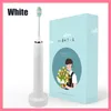 Inductive Charging Sonic Electric Toothbrush Oral Electronic Power Toothbrushes Remove Plaque Teeth Whitening for Kids Adults 3 Replaced Toothbrush Head - White