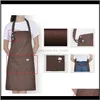 Grembiuli Tessile Home Garden2 Pack Uomo Donna Grembiule con pettorina regolabile Cooking Chef Dress With Pocket Drop Delivery 2021 J3Xo7