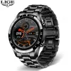 2021 Ny Smart Watch Men Full Touch Screen Sports Fitness Watch IP67 Waterproof Bluetooth för Android iOS Smartwatch Mens8366503