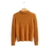 H.SA European Fashion Long Sleeve Turn Down Collar Sweater and Jumpers Button Up Orange Knitwear Loose Spring Tops Women 210417