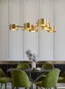 Pendelleuchten Licht Luxus Vollkupfer Kronleuchter Postmoderne minimalistische Wohnzimmerlampe Einstellbar Kreatives El Bar Restaurant