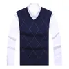 Fashion Brand Sweater For Mens Pullover Vest Slim Fit Jumpers Knitwear Plaid Autumn Korean Style Casual Men Clothes 210813