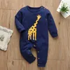 born Baby Boys Girls Romper Pajamas Cotton Long Sleeve Giraffe Print Jumpsuit Infant Clothing Autumn Toddler Clothes Outfits 211101