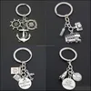 Keychains modetillbehör London Big Ben Oavsett var flygplan charms kompass Keyring med jordres smycken gåva till man droppa del