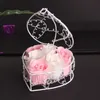 Valentine Roses Plated Iron Basket Flower Artificial Soap Rose Wedding Birthday Mothers Day Gift YYFA567