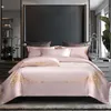 Bettwäsche-Sets Top Luxus 1000TC 100 % ägyptische Baumwolle Stickerei-Set für Zuhause Bettbezug Kissenbezug Flaches Spannbettlaken