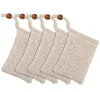 100 pezzi 9,5 * 14,5 cm Cotone Lino Sapone Sacchetto Saver Mesh Scrubbers Tipo di bocca del fascio Protezione ambientale Sacchetto fatto a mano Schiuma Net Bathing Bath