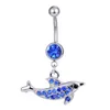 Dangle Dolphin Belly Button Pierścienie Ze Stali Nierdzewnej Pierścionek Pierścionek z Klejnot Iwaid Unisex Body Piercing Biżuteria