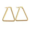Large Boho Women Girls Triangle Hoop Earrings Gold Silver Color Filled Stainles Steel No Fade Charm Geometric Party & Huggie177P