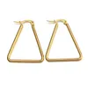 Stora Boho Women Girls Triangle Hoop örhängen Guld Silverfärgfylld Stainles Steel No Fade Charm Geometric Party Huggie220q