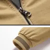 Men's Jackets 5XL Big Size Mens Jacket Solid Color Casual Coats 2022 Autumn Fashion Green Khaki Outdoor Outerwear Male Plus