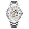 lmjli-TEVISE Montre Multi-Fonction Automatique Hommes d'affaires Montre Montre Mécanique Tourbillon Évider Montre-Bracelet de Sport Étanche Montres pour Hommes