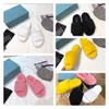 2021 Luxury Designer women sandals terry fabric slippers embroidered logo decorative upper 2 cm embossed sole fashion top quality with box size 35-40