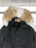 Herren Wintermäntel Down Jacke im Freien weiße Ente dicke Parkas Oberbekleidung Big echtes Wolfsfell Kapuze mit VierRure -Jacken Mantel Hiver Parka209k