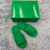RESORT SPONGE pantoufles sandales en tissu vert de luxe diapositives avec boîte de haute qualité taille 35-44