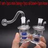 Başlık Küçük Nargile Mini Su Boruları Benzersiz Cam Su Yağ Keçileri Bongs ile 10mm Cam Oil Kulesi Kase ve Silikon Hortum