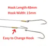 Bimoo 2Packs 25cm / 27cm Anti Bite Stora rostfritt ståltråd Fishhook saltvattenfiske Deep Sea Boat / Trolling Tackle Hooks