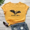 Women's T-Shirt Leather Bird Goth Bat Funny 100% Cotton Grunge graphic Fashion Quote Hipster Casual Unisex Street Style Tshirt Top Tee